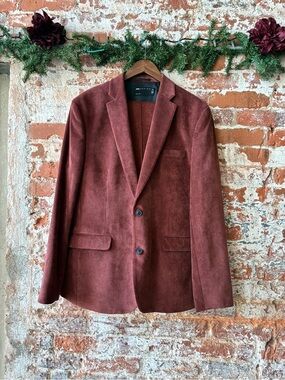 Men's Suede suit w/boot cut pants- Burgundy